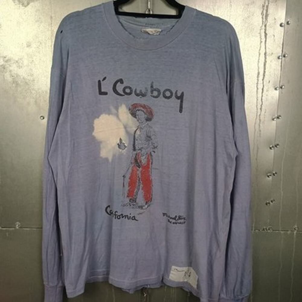 L'Cowboy Old West Michael Stars California Vintage Distress Shirt Large Faded